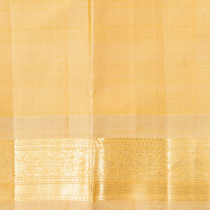 Blue And Off White Kanchipuram Silk Saree For Festive Wear PV NYC 1952