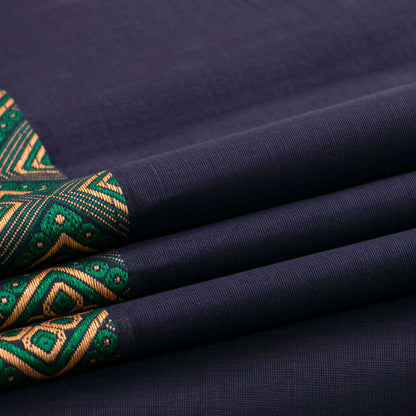 Navy Blue Chettinad Cotton Saree PV SK CC 215