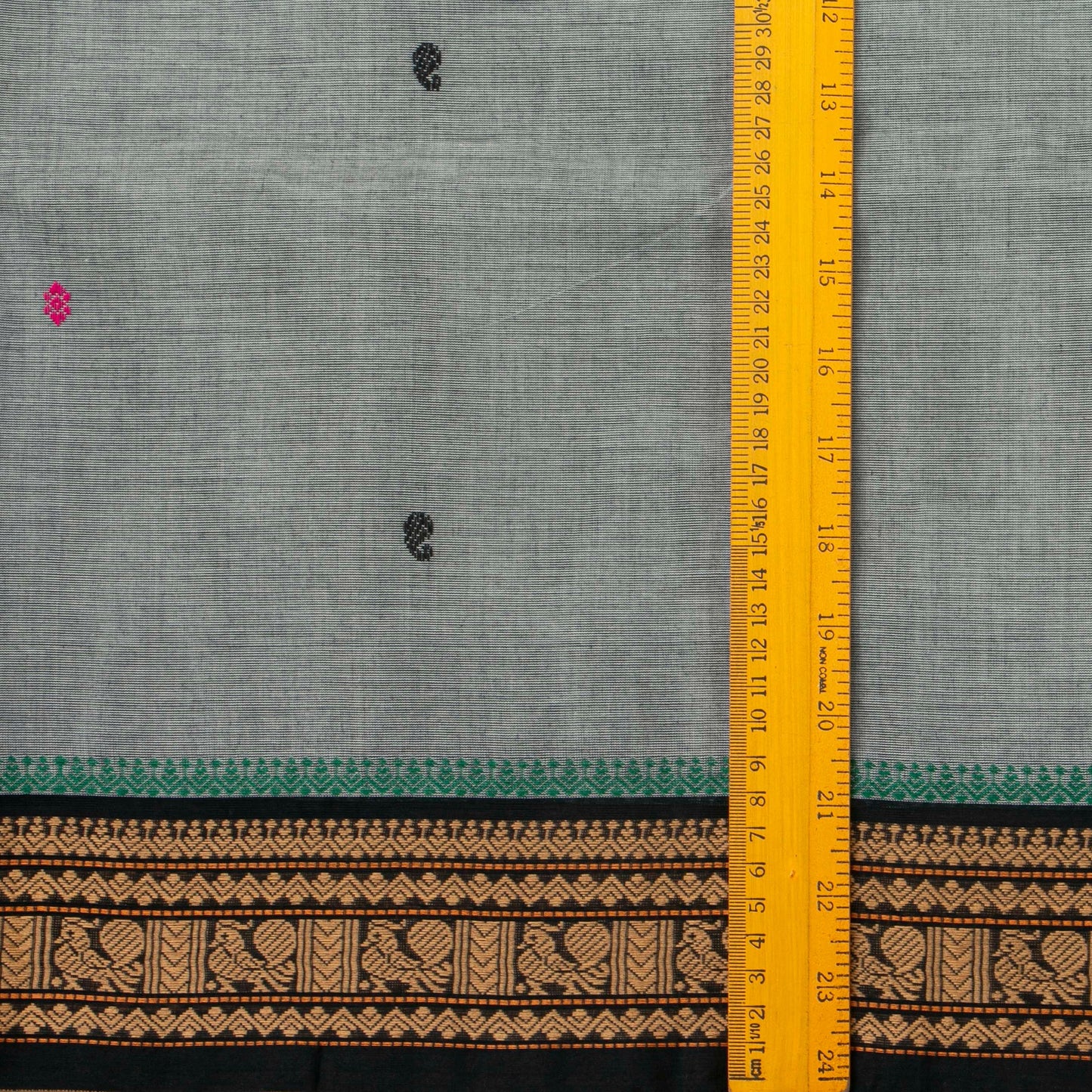 Grey And Black Kanchi Cotton Saree For Festive Wear PV MM KC 421 - Cotton Saree - Panjavarnam PV MM KC 421