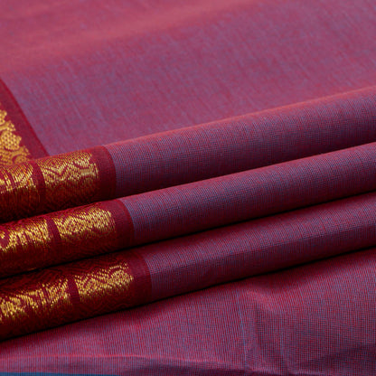 Mauve And Maroon Kanchi Cotton Saree For Festive Wear PV MM KC 407 - Cotton Saree - Panjavarnam PV MM KC 407
