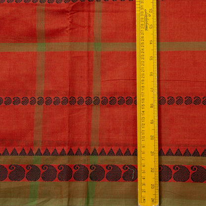 Rust Chettinad Cotton Saree PV SK CC 211