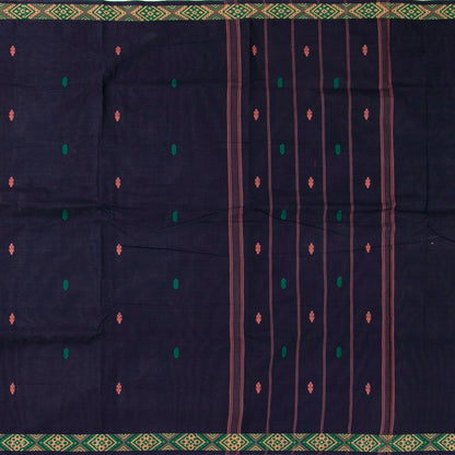 Navy Blue Chettinad Cotton Saree PV SK CC 215