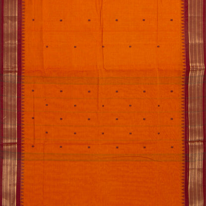 Orange And Red Kanchi Cotton Saree For Festive Wear PV MM KC 425