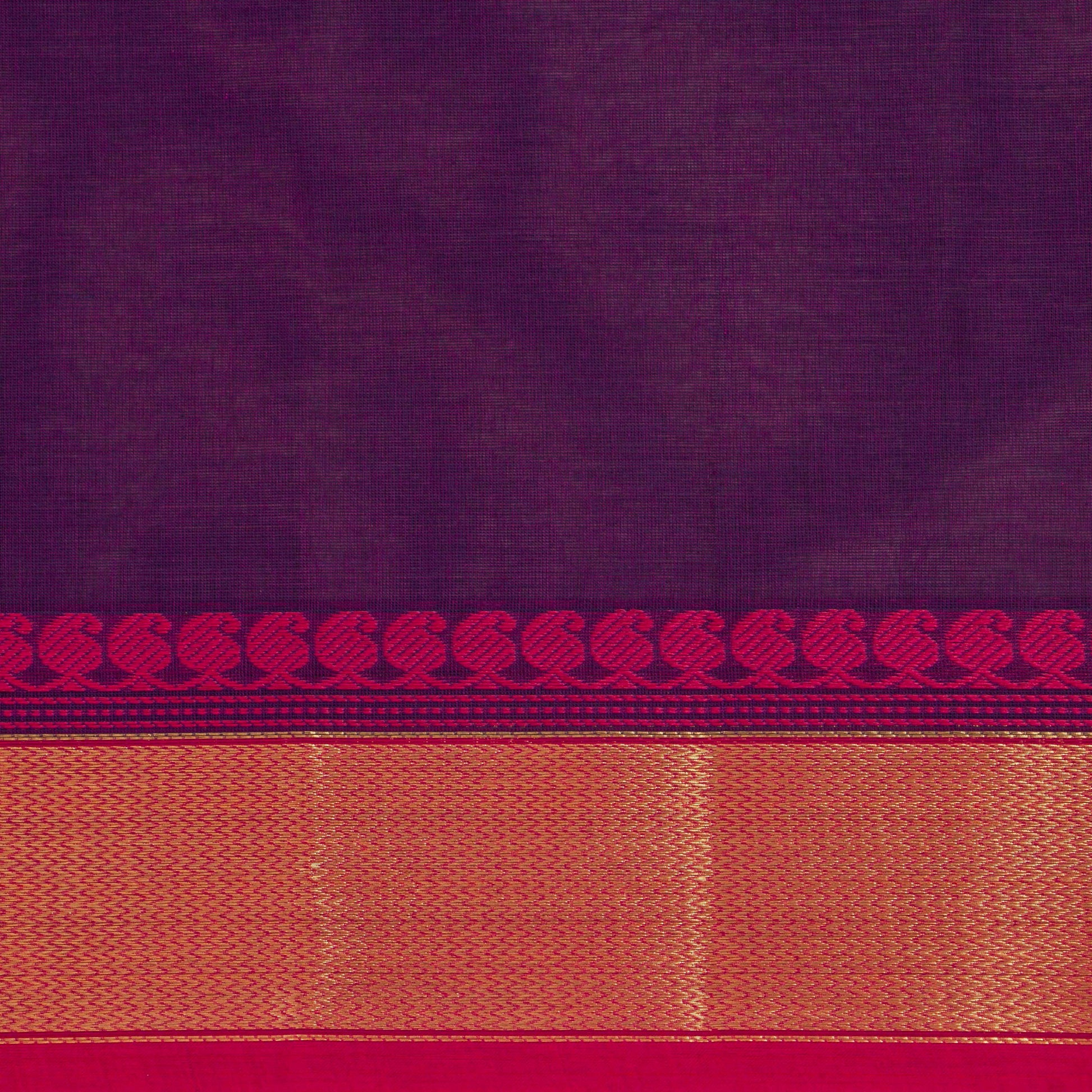 Purple And Pink Kanchi Cotton Saree For Festive Wear PV MM KC 441 - Cotton Saree - Panjavarnam PV MM KC 441