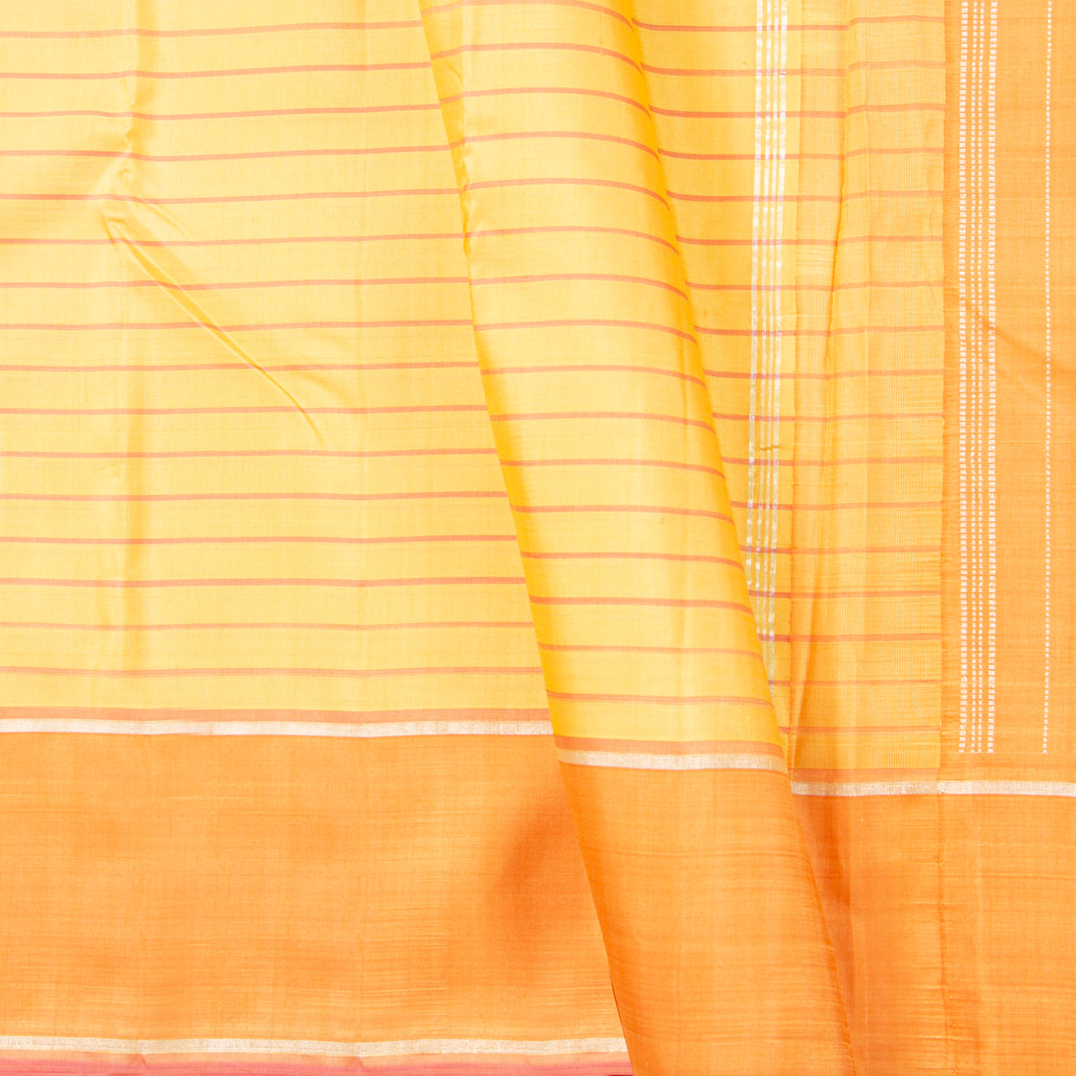Sandal And Peach Kanchipuram Silk Saree For Festive Wear PV NYC 1960
