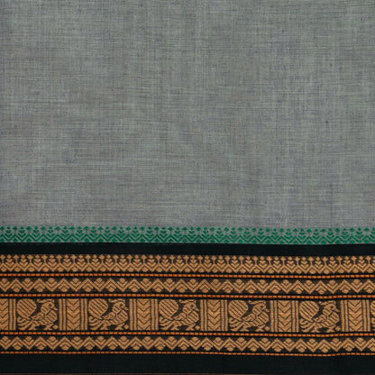 Grey And Black Kanchi Cotton Saree For Festive Wear PV MM KC 421 - Cotton Saree - Panjavarnam PV MM KC 421