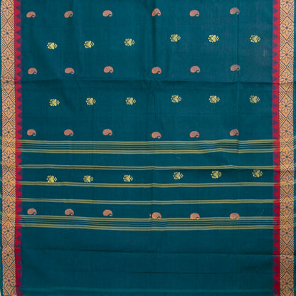 Blue Chettinad Cotton Saree PV SK CC 182