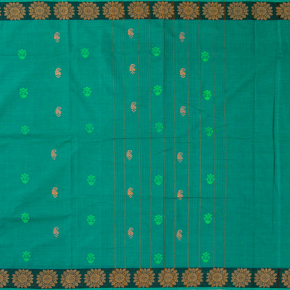 Green Chettinad Cotton Saree PV SK CC 185