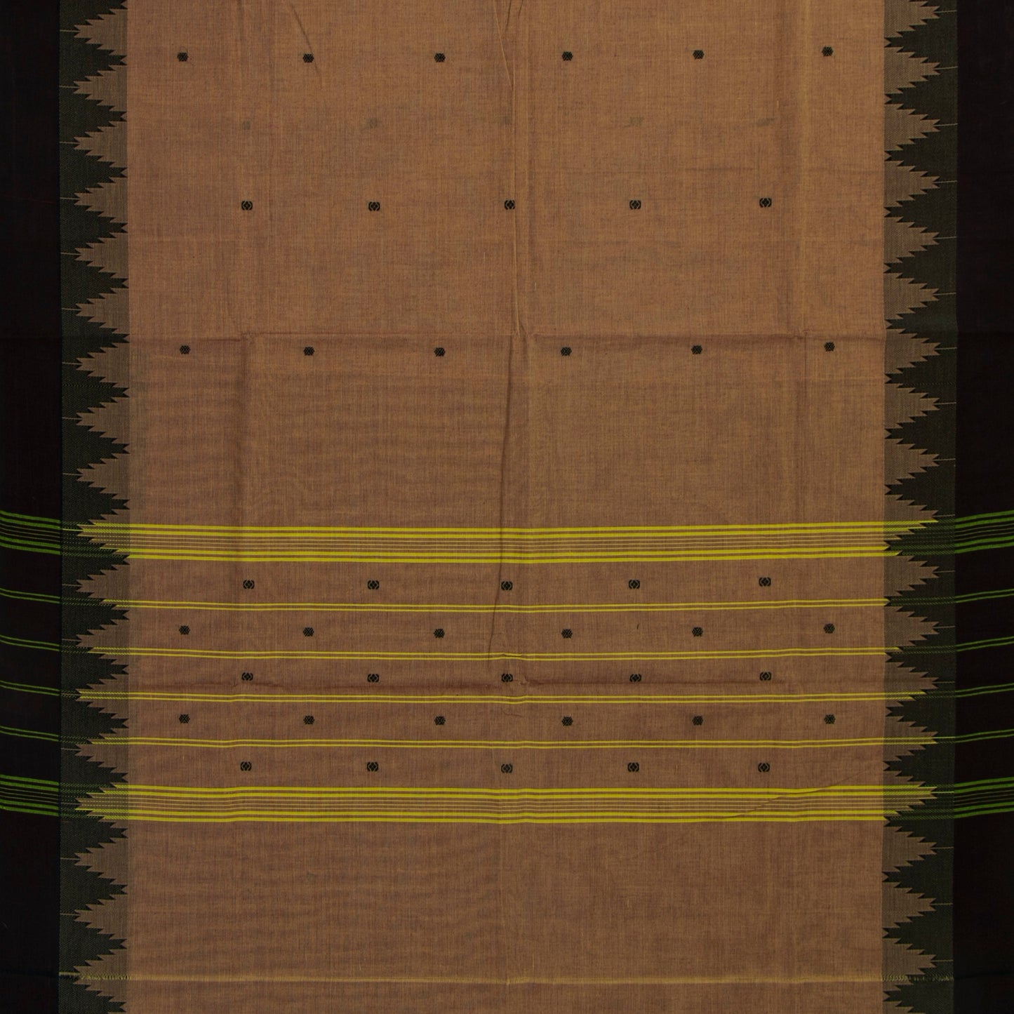 Fawn And Brown Kanchi Cotton Saree For Festive Wear PV MM KC 495