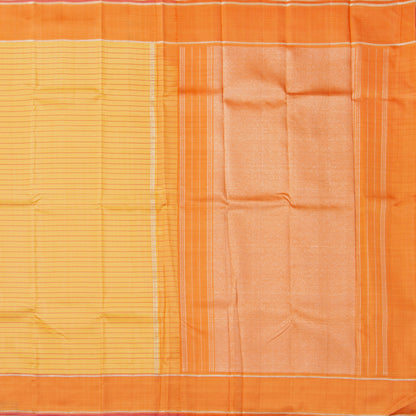 Sandal And Peach Kanchipuram Silk Saree For Festive Wear PV NYC 1960