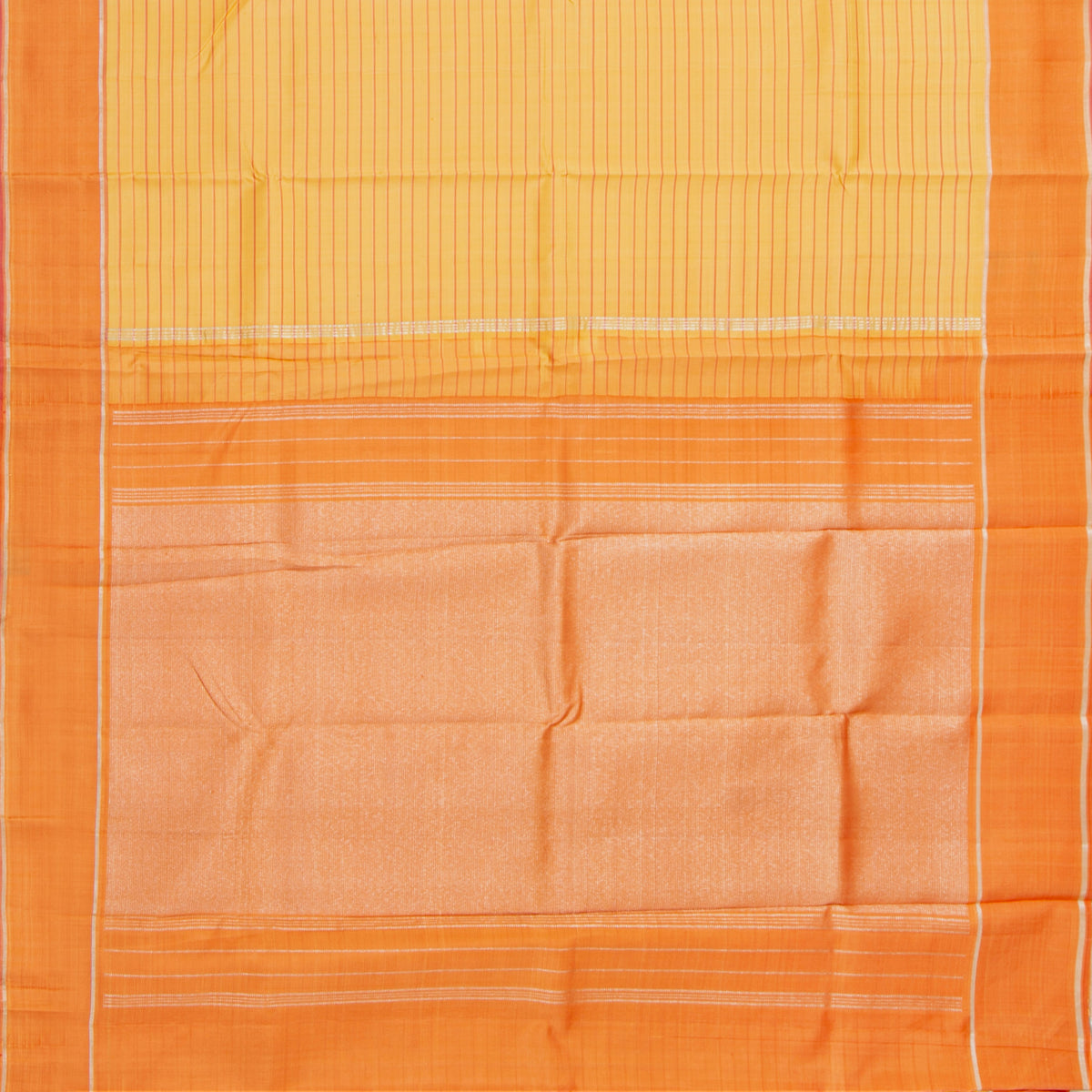 Sandal And Peach Kanchipuram Silk Saree For Festive Wear PV NYC 1960