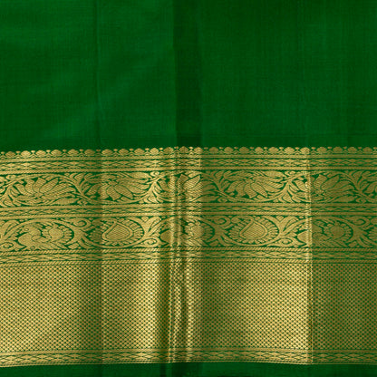 Off White And Green Kanchipuram Silk Saree For Festive Wear PV NYC 1941
