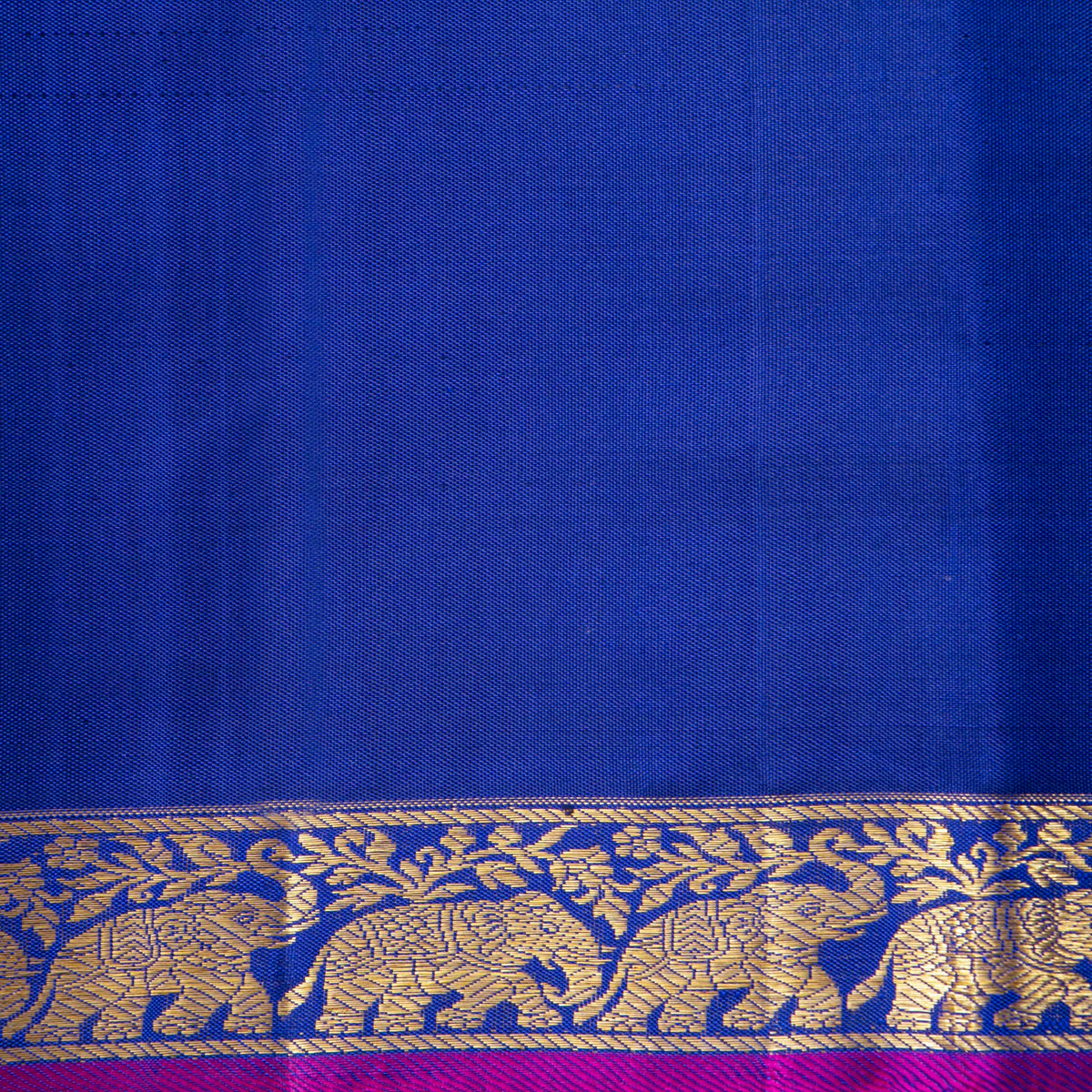 Yellow And Blue Kanchipuram Silk Saree For Festive Wear PV NYC 2006