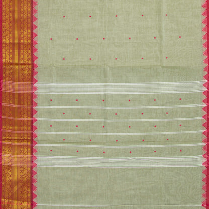Green And Red Kanchi Cotton Saree For Office Wear  MM KC 600