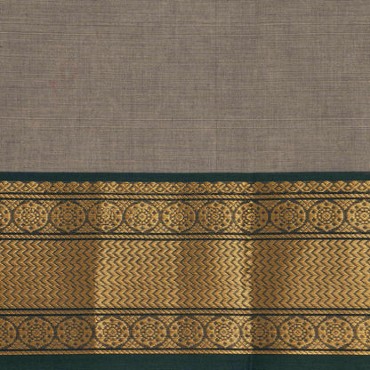 Grey And Green Kanchi Cotton Saree For Office Wear PV MM KC 481 - Cotton Saree - Panjavarnam PV MM KC 481