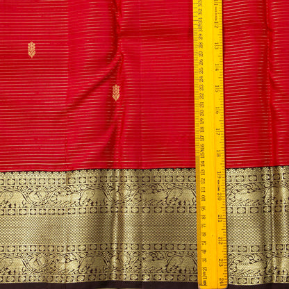 Red And Brown Kanchipuram Silk Saree For Bridal Wear PV NYC 2036