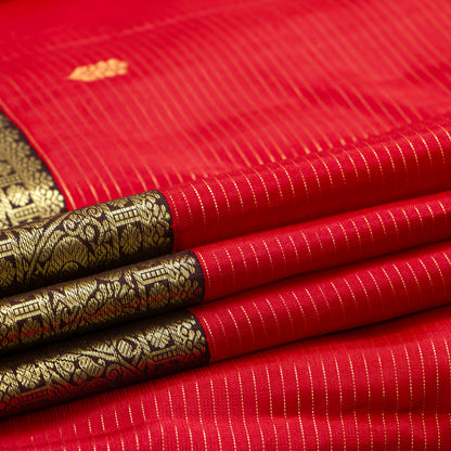 Red And Brown Kanchipuram Silk Saree For Bridal Wear PV NYC 2036