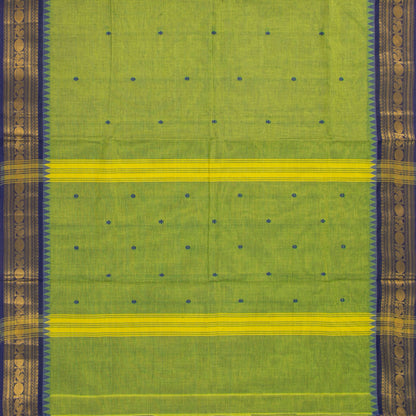 Green And Blue Kanchi Cotton Saree For Festive Wear PV MM KC 487