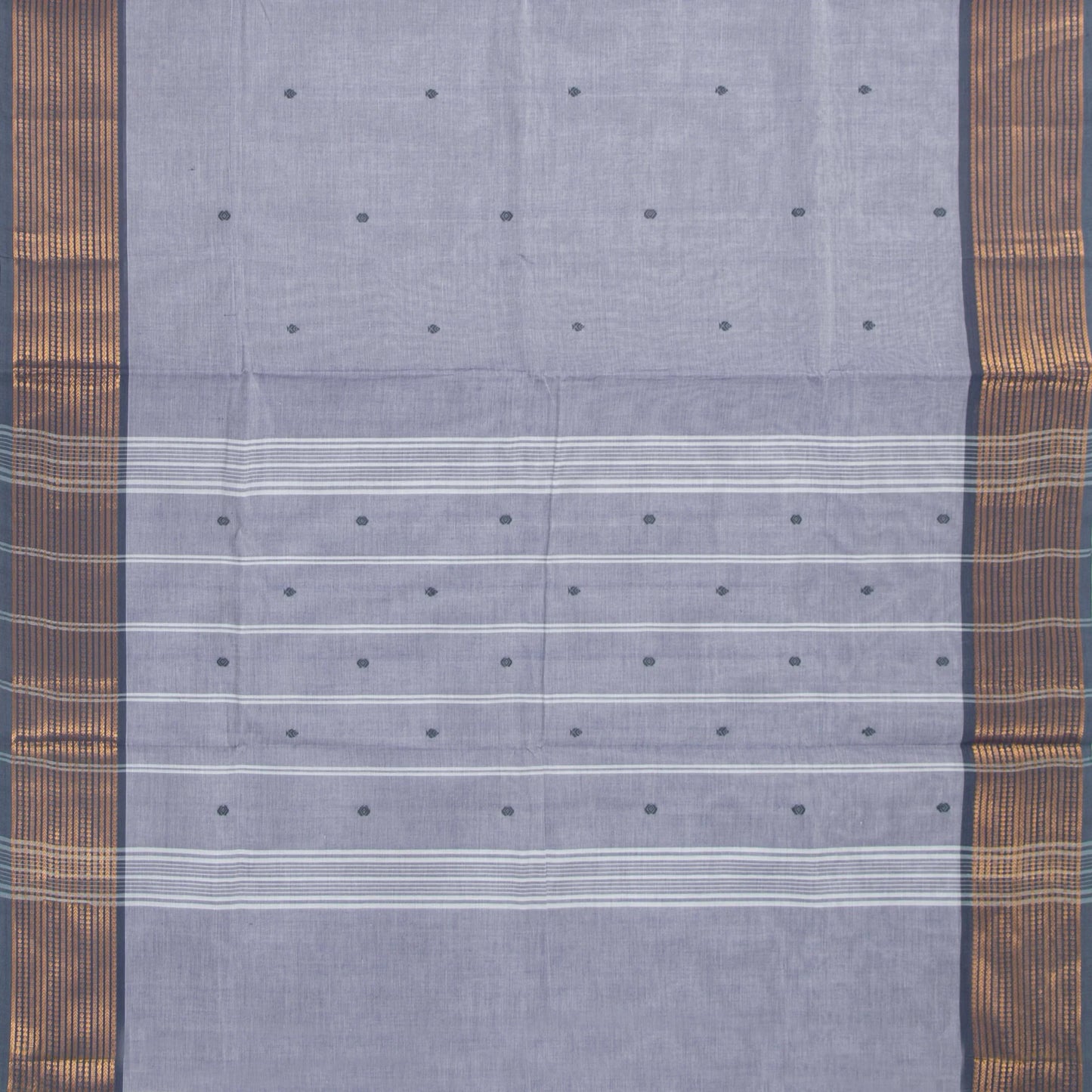 White And Ash Grey Kanchi Cotton Saree For Office Wear PV MM KC 475 - Cotton Saree - Panjavarnam PV MM KC 475