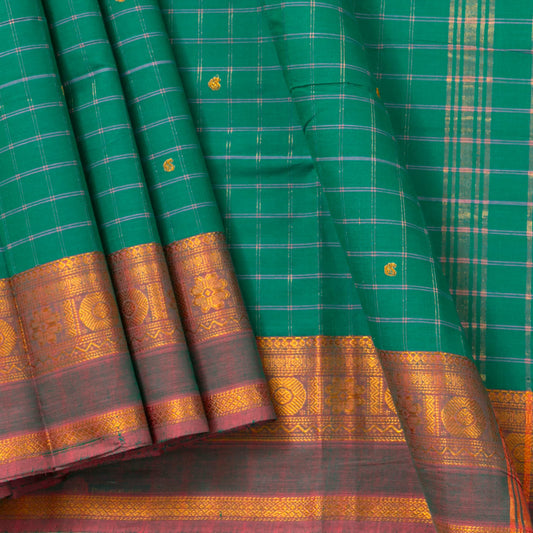 Green And Mauve Chettinad Cotton Saree PV SK CC 279