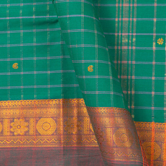 Green And Mauve Chettinad Cotton Saree PV SK CC 279