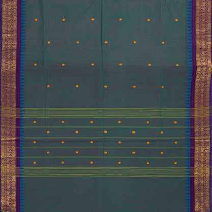 Mayilkazhuthu Blue And Purple Kanchi Cotton Saree PV MM KC 457