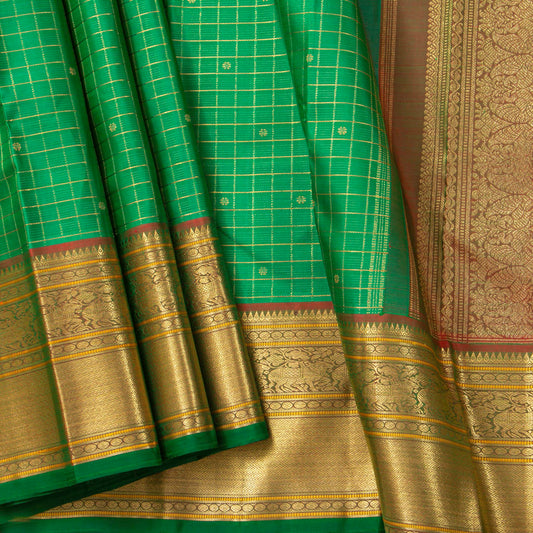Green And Manthulir Kanchipuram Silk Saree For Bridal Wear PV NYC 2042