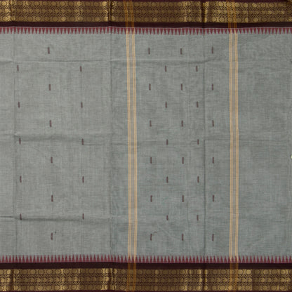 Grey And Maroon Kanchi Cotton Saree PV MM KC 480