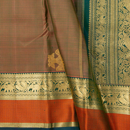 Manthulir Green Kanchipuram Silk Saree For Bridal Wear PV NYC 2041