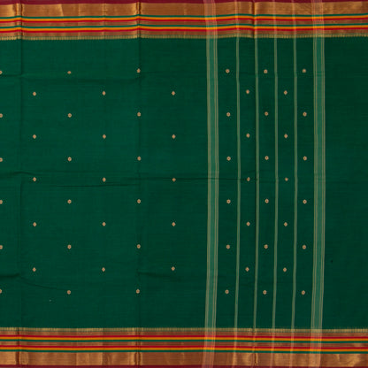 Green Kanchi Cotton Saree For Festive Wear PV MM KC 404