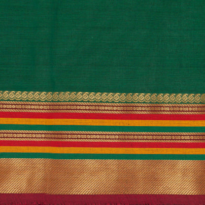 Green Kanchi Cotton Saree For Festive Wear PV MM KC 404