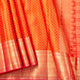 Orange Kanchipuram Silk Saree No Zari For Festive Wear PV NYC 1994