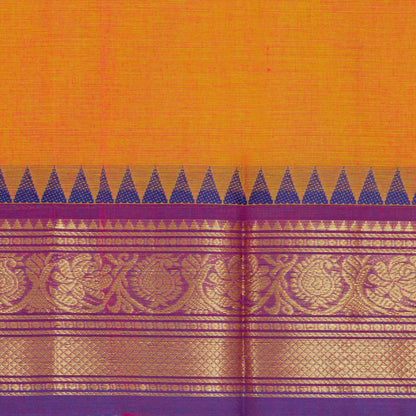 Mustard Kanchi Cotton Saree Ganga Jamuna Border PV MM KC 461