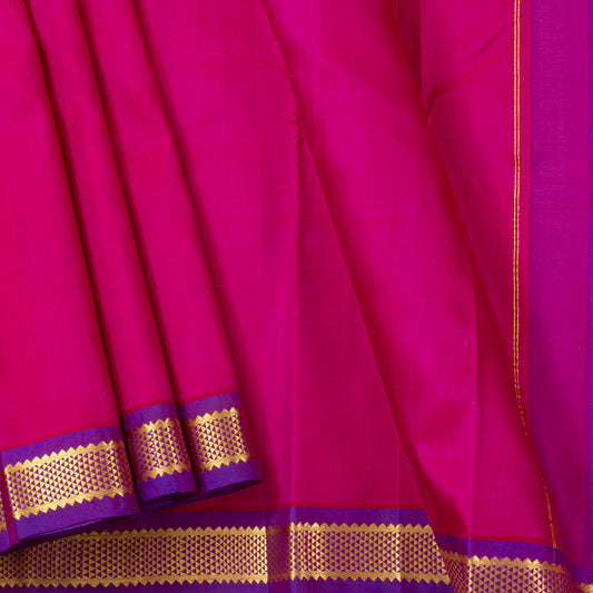Pink And Purple Kanchipuram Silk Saree For Festive Wear PV NYC 1974