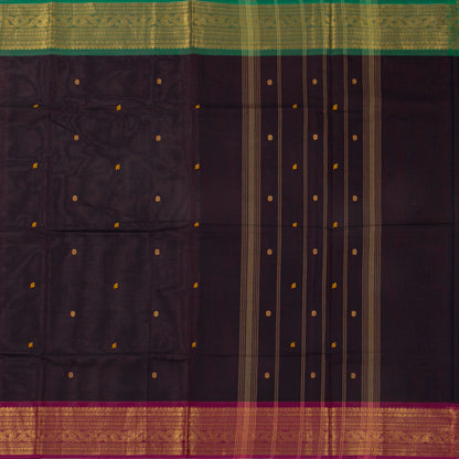 Purple Kanchi Cotton Saree Ganga Jamuna Border For Festive Wear PV MM KC 426