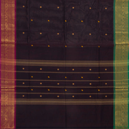 Purple Kanchi Cotton Saree Ganga Jamuna Border For Festive Wear PV MM KC 426