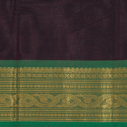 Purple Kanchi Cotton Saree Ganga Jamuna Border For Festive Wear PV MM KC 426