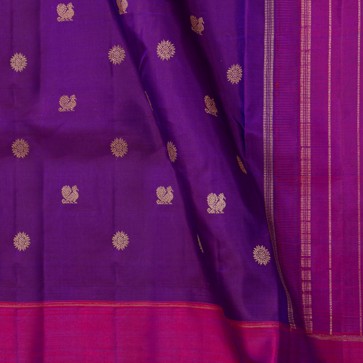 Magenta And Pink Kanchipuram Silk Saree For Festive Wear PV NYC 2003