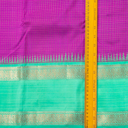 Magenta And Sea Green Kanchipuram Silk Saree For Bridal Wear PV NYC 1988