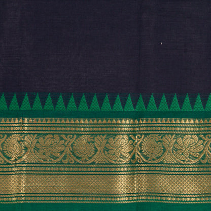 Blue Kanchi Cotton Saree Ganga Jamuna Border For Festive Wear PV MM KC 428