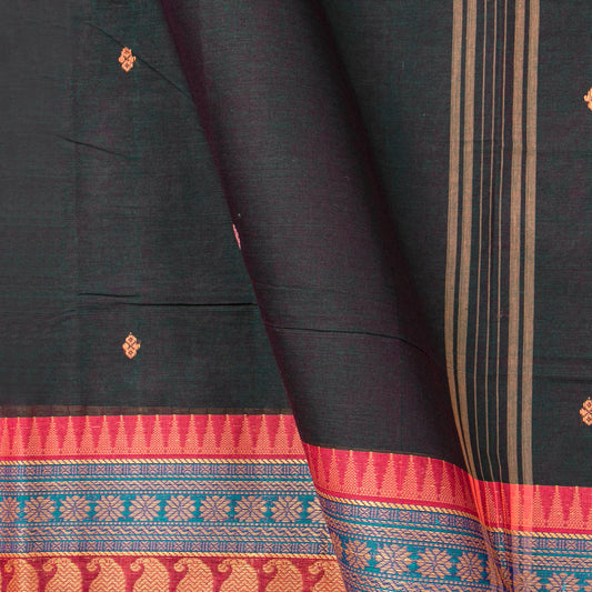 Blue And Pink Chettinad Cotton Saree PV SK CC 216