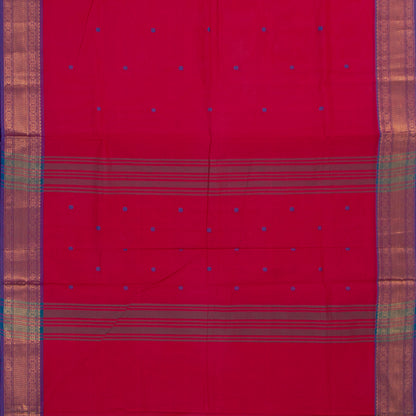 Pink And Purple Kanchi Cotton Saree For Festive Wear PV MM KC 389