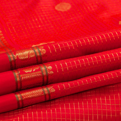 Red Kanchipuram Silk Saree For Bridal Wear PV NYC 2048