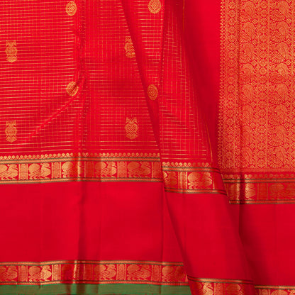 Red Kanchipuram Silk Saree For Bridal Wear PV NYC 2048