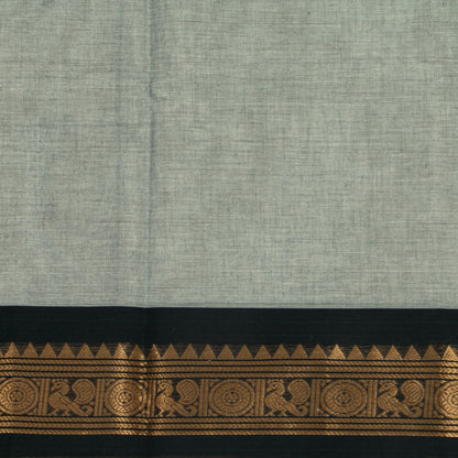 Grey Kanchi Cotton Saree Ganga Jamuna Border For Festive Wear PV MM KC 418