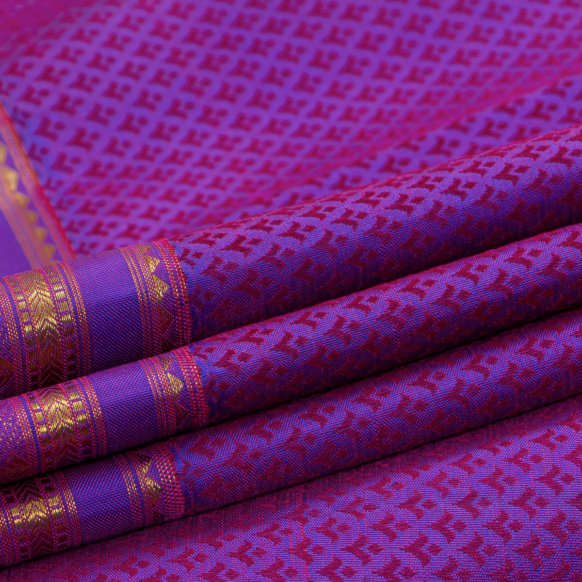 Purple Kanchipuram Silk Saree For Festive Wear PV NYC 2004