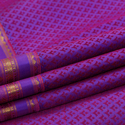 Purple Kanchipuram Silk Saree For Festive Wear PV NYC 2004