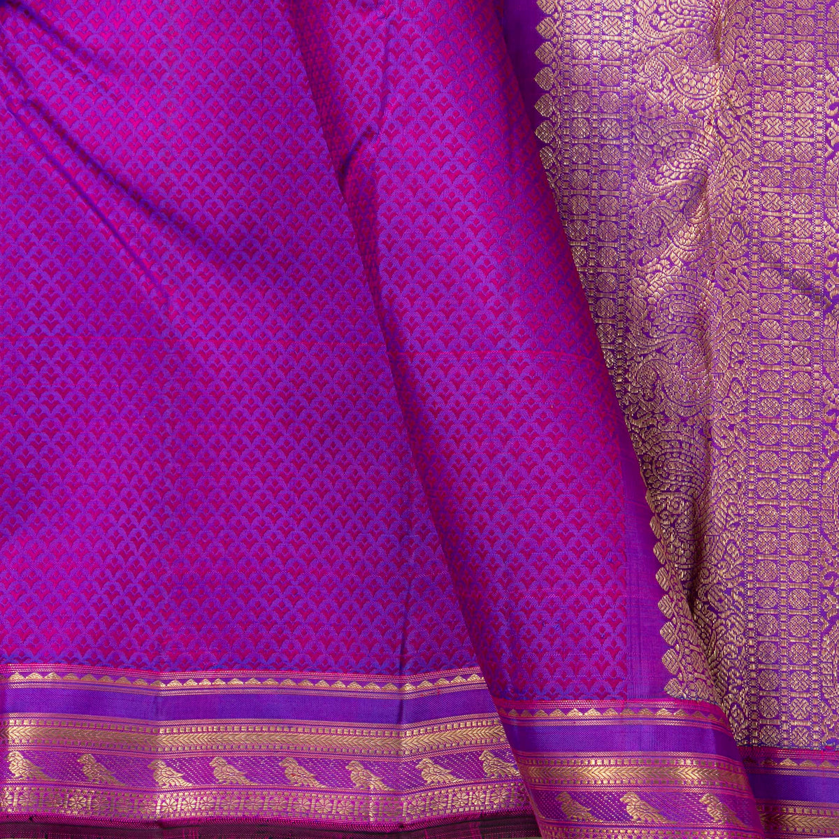 Purple Kanchipuram Silk Saree For Festive Wear PV NYC 2004
