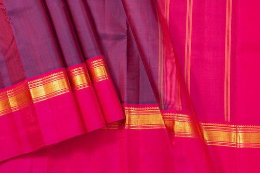 Magenta And Pink Kanchipuram Silk Saree Light Weight For Festive Wear PV KNN 210