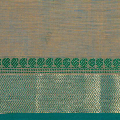Grey And Green Kanchi Cotton Saree For Festive Wear PV MM KC 496